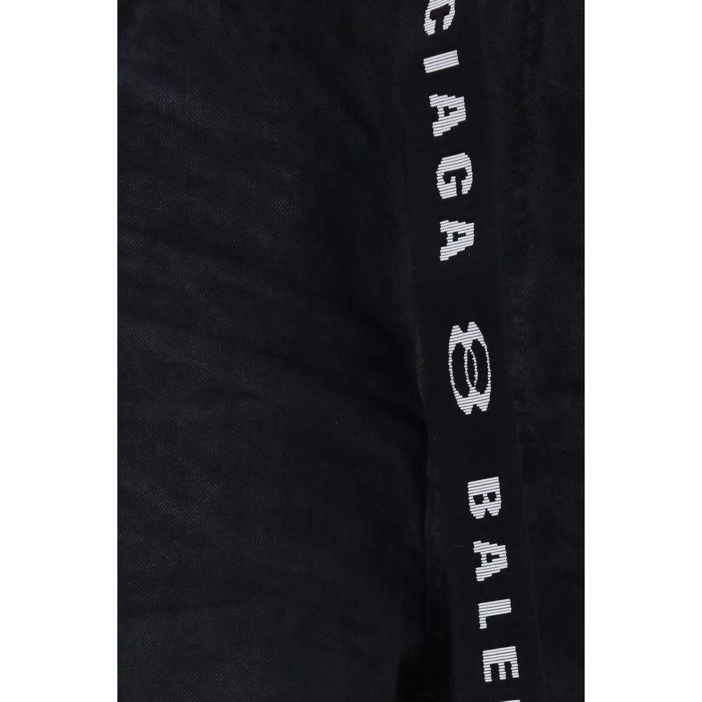 Men’s Balenciaga Black Cotton Bermuda Shorts
