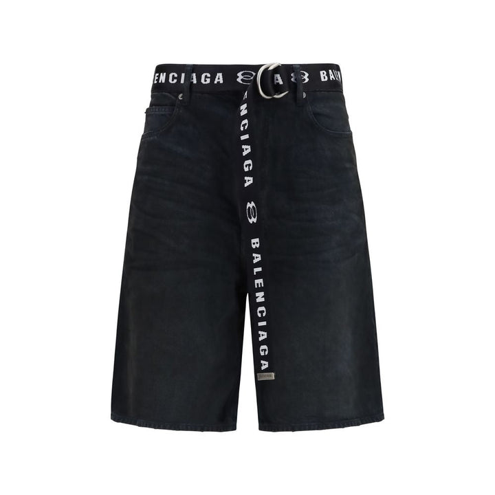 Men’s Balenciaga Black Cotton Bermuda Shorts