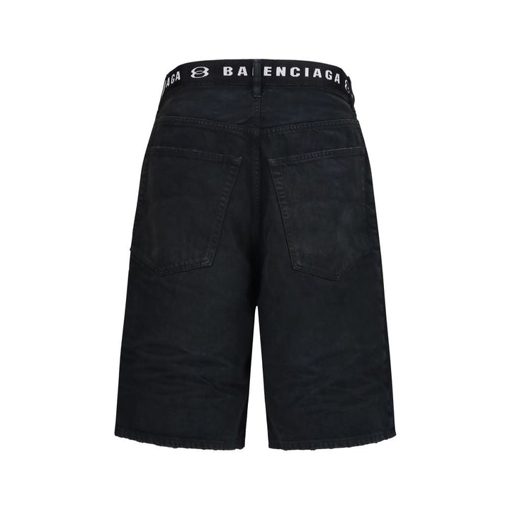 Men’s Balenciaga Black Cotton Bermuda Shorts