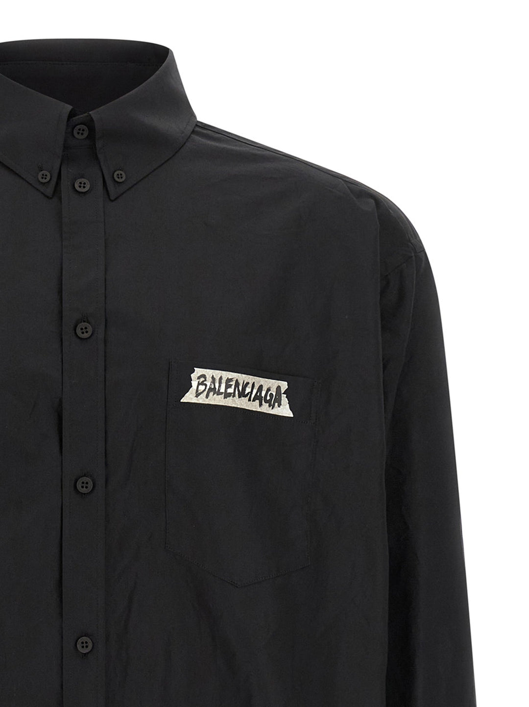 Balenciaga Black Cotton Blouse