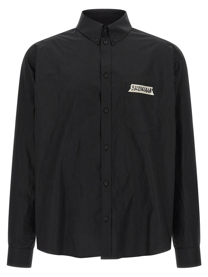 Balenciaga Black Cotton Blouse