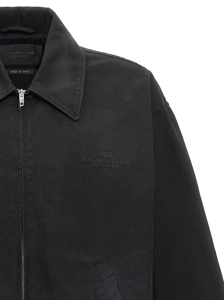 Men’s Balenciaga Black Cotton Full-length Jacket