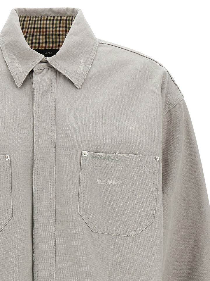 Balenciaga Gray Cotton Blouse