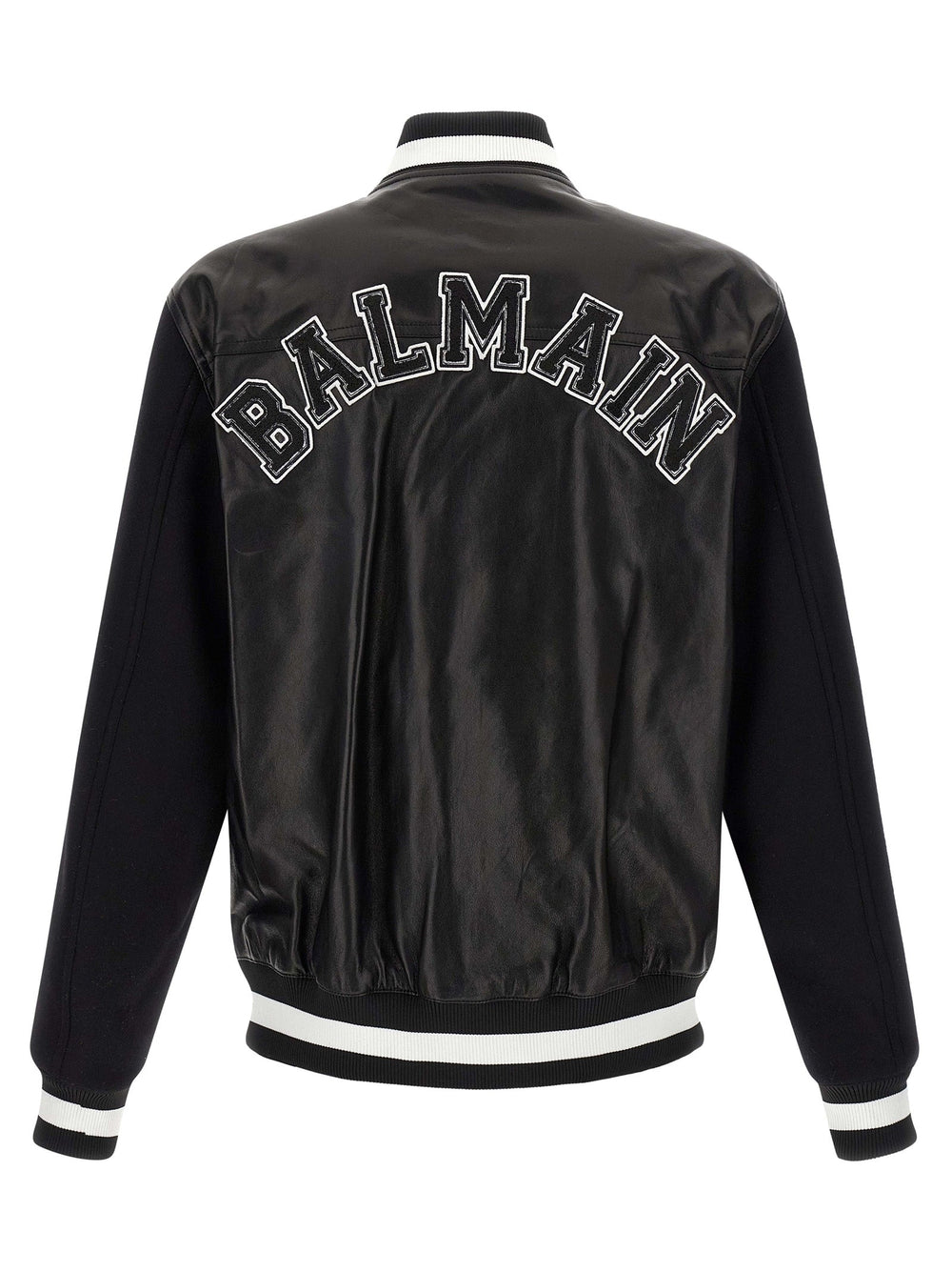 Men’s Balmain Bicolor Lamb Leather Jacket