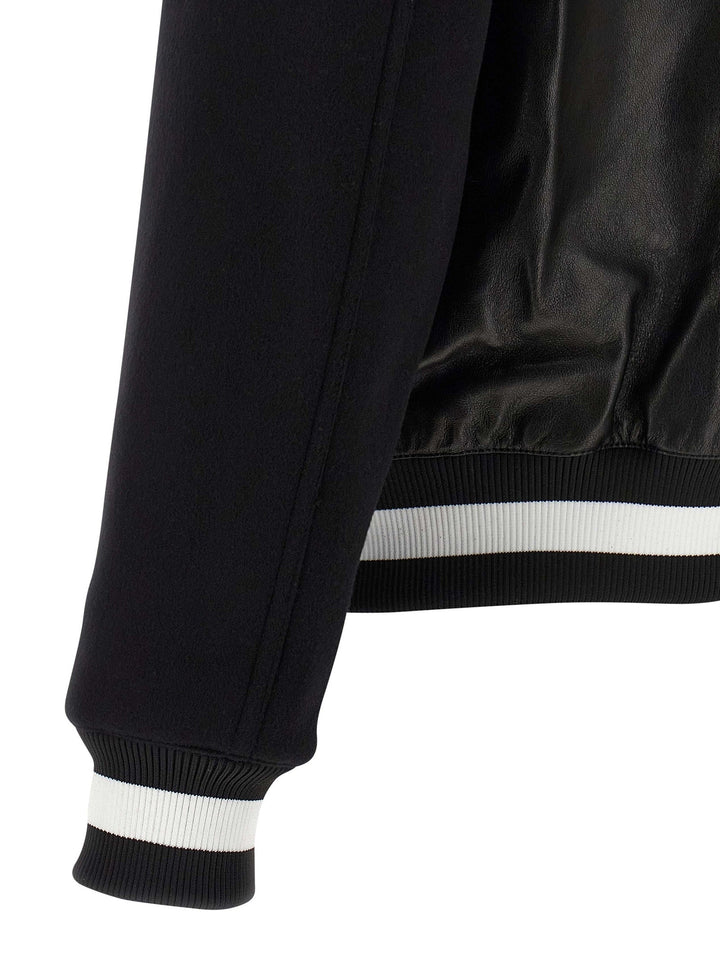 Men’s Balmain Bicolor Lamb Leather Jacket