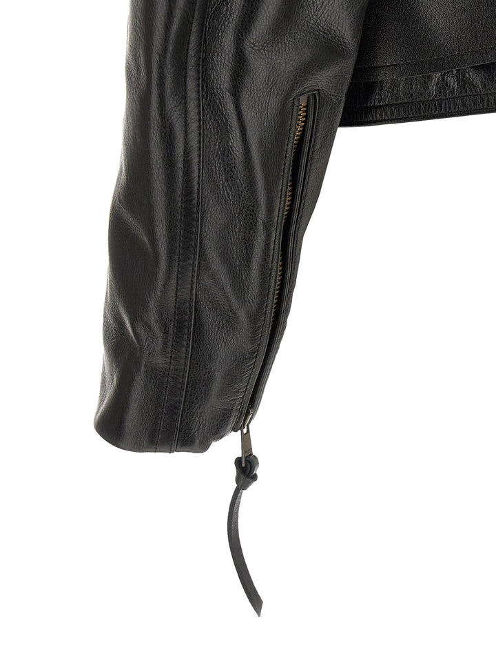 Men’s Balmain Black Calfskin Leather Jacket