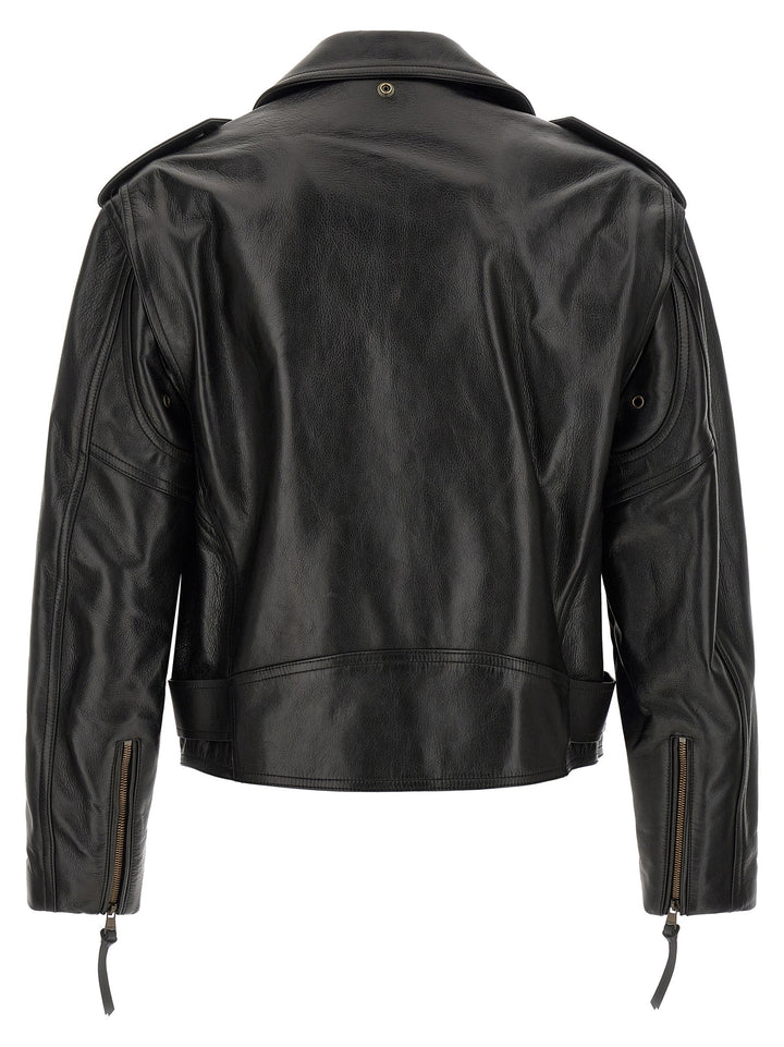 Men’s Balmain Black Calfskin Leather Jacket