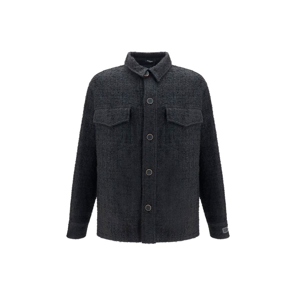 Men’s Balmain Black Cotton Shell Jacket