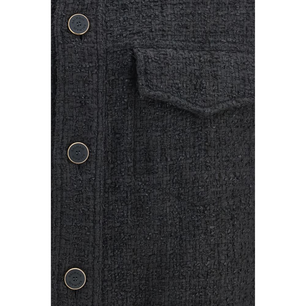 Men’s Balmain Black Cotton Shell Jacket