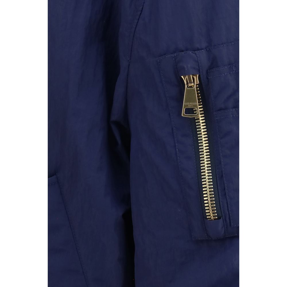Men’s Balmain Blue Polyamide Bomber