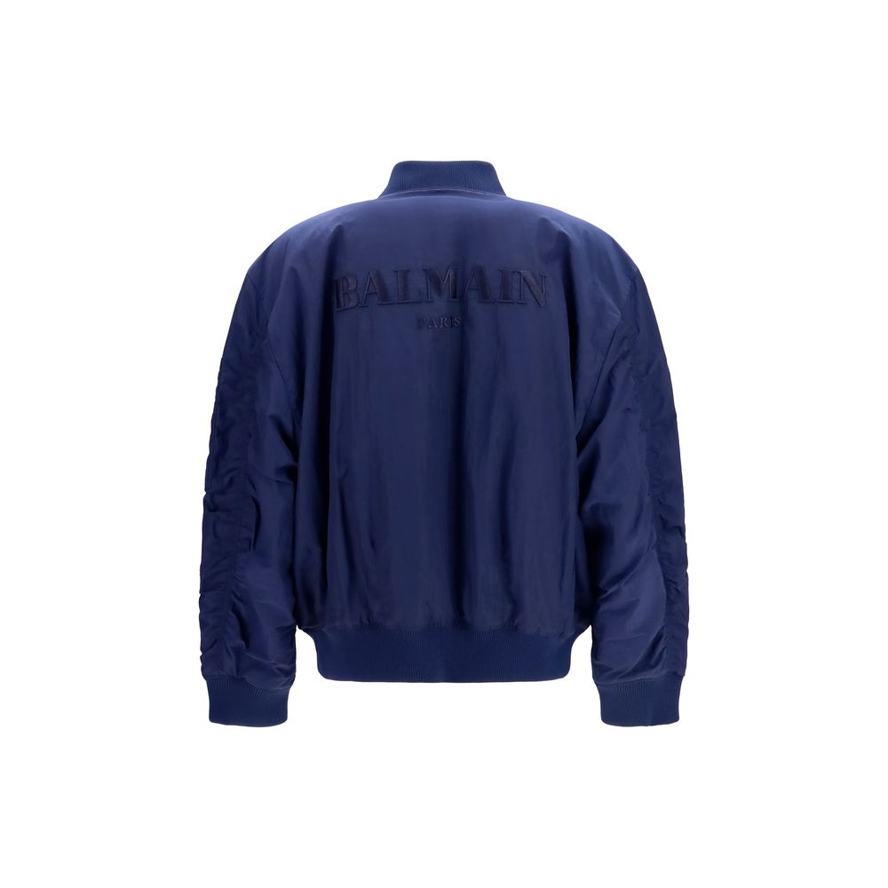 Men’s Balmain Blue Polyamide Bomber
