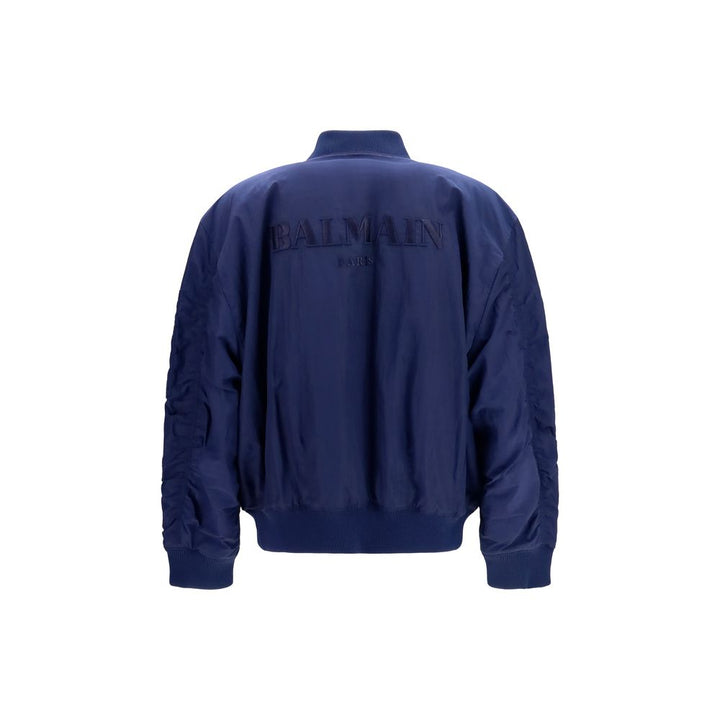Men’s Balmain Blue Polyamide Bomber