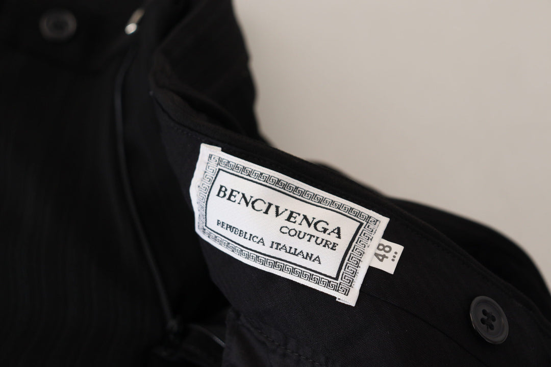 Men’s Bencivenga Black Cotton Straight Fit Men Formal Pants