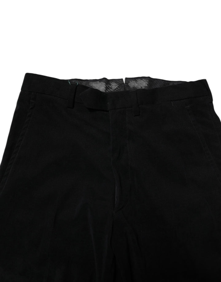 Men’s Bencivenga Black Mid Waist Dress Formal Pants