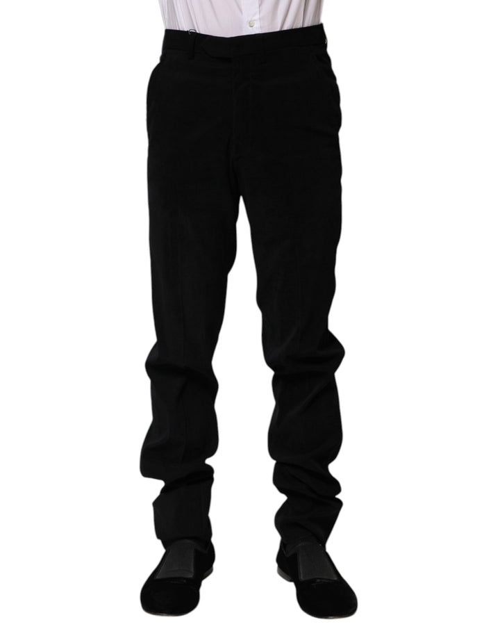 Men’s Bencivenga Black Mid Waist Dress Formal Pants