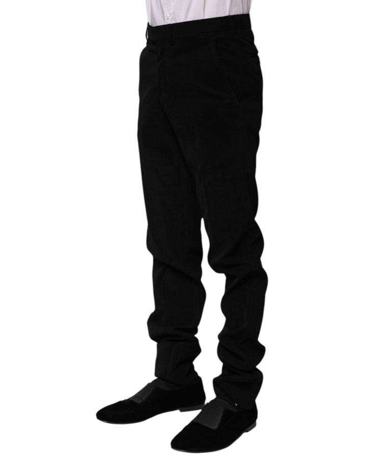 Men’s Bencivenga Black Mid Waist Dress Formal Pants