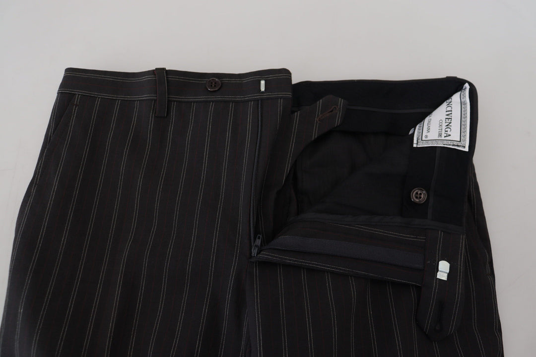 Men’s Bencivenga Black Stripes Viscose Dress Pants