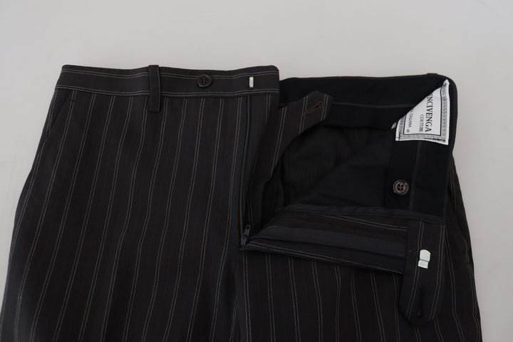 Men’s Bencivenga Black Stripes Viscose Dress Pants