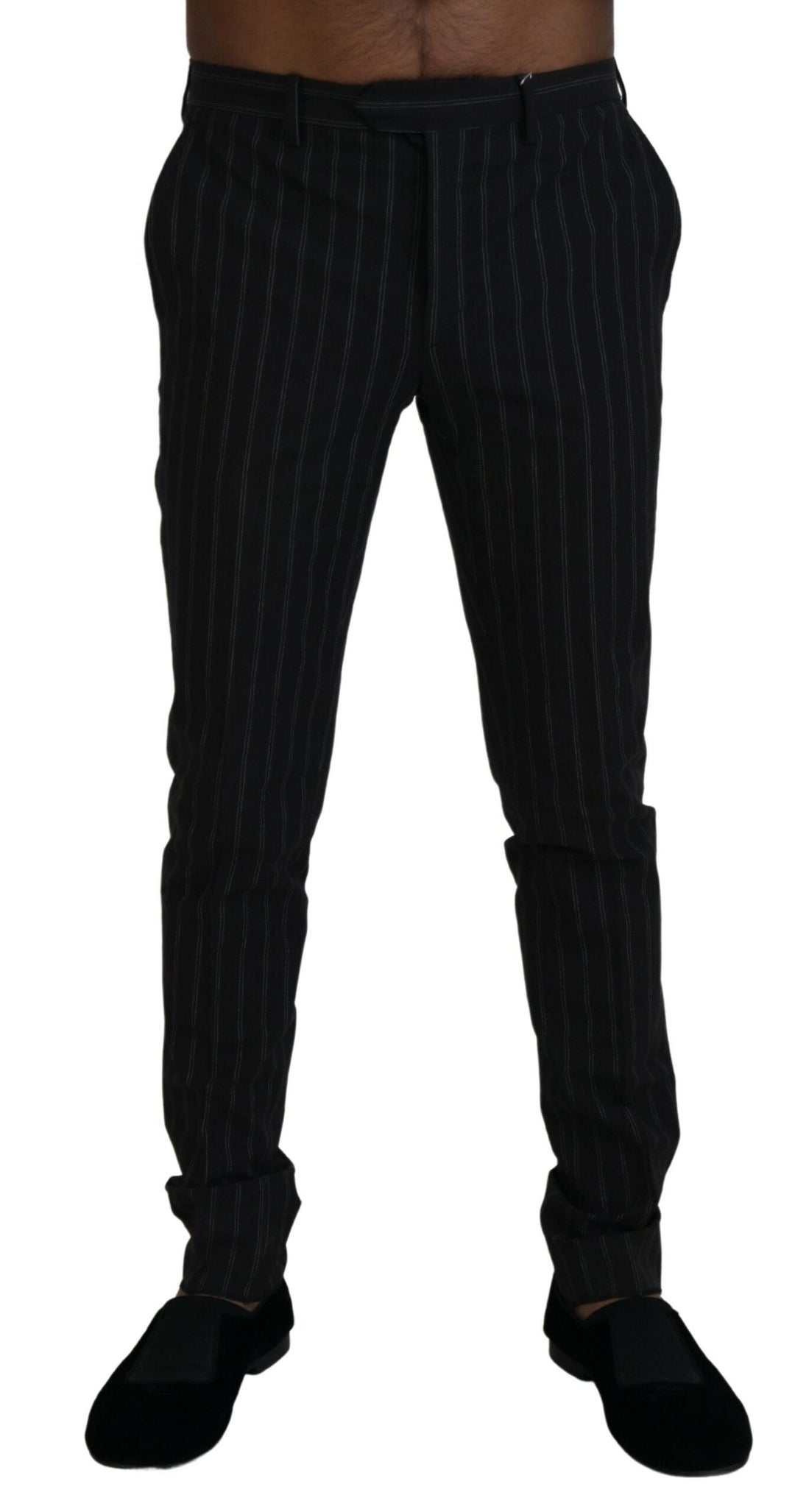 Men’s Bencivenga Black Stripes Viscose Dress Pants