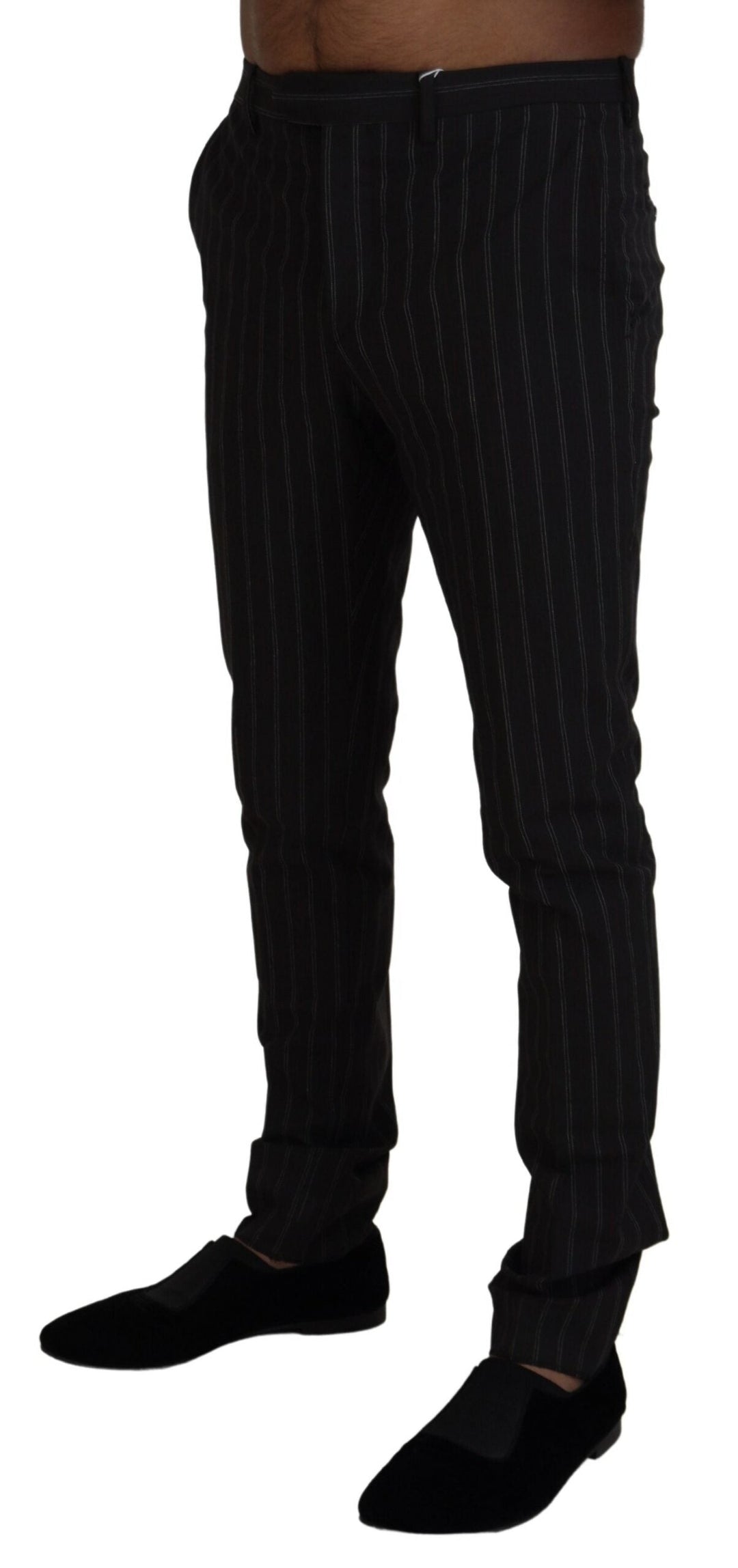 Men’s Bencivenga Black Stripes Viscose Dress Pants