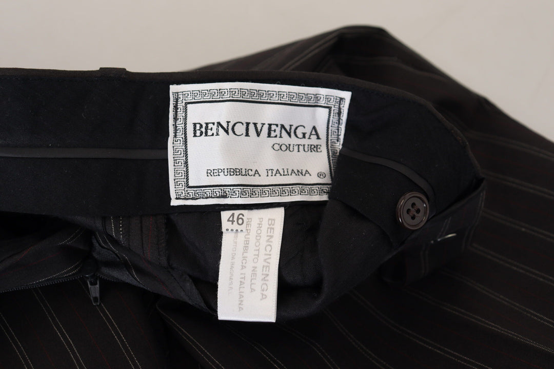 Men’s Bencivenga Black Stripes Viscose Dress Pants