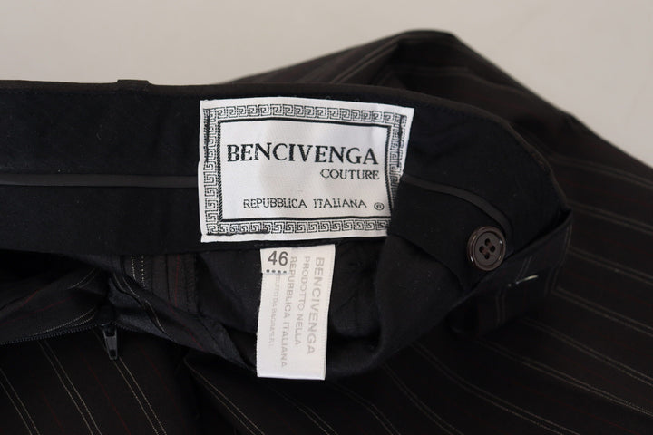 Men’s Bencivenga Black Stripes Viscose Dress Pants