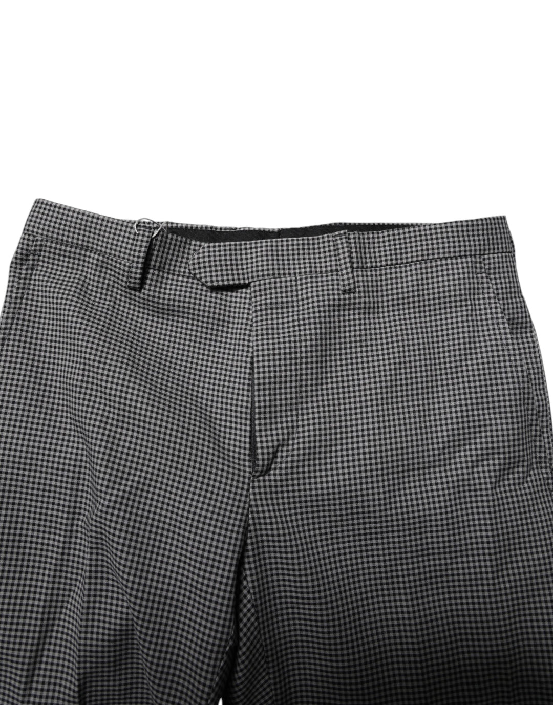 Men’s Bencivenga Black White Checkered Tapered Dress Pants