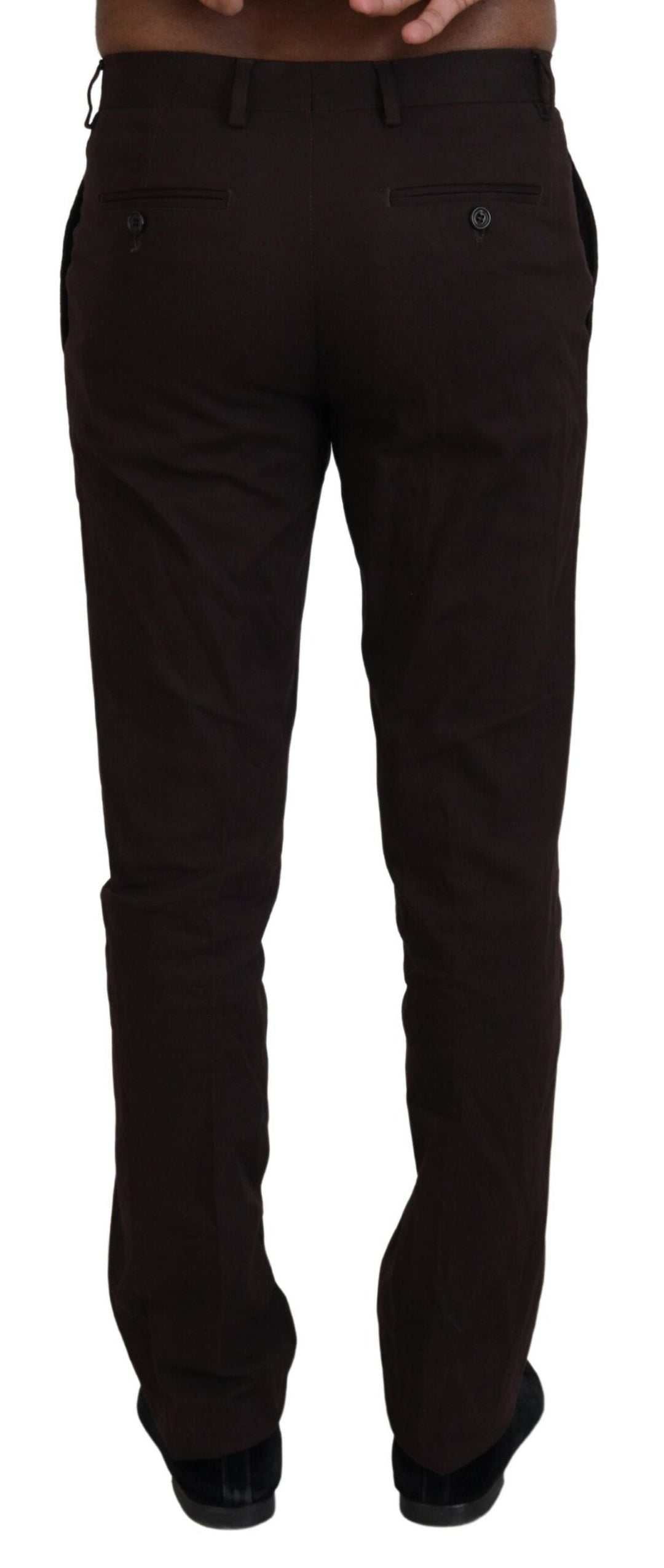 Men’s Bencivenga Brown Cotton Tapered Formal Men Pants