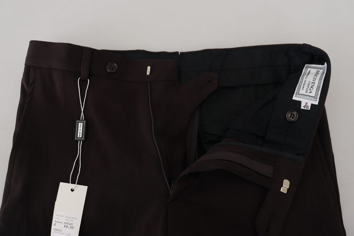 Men’s Bencivenga Brown Straight Fit Formal Men Pants