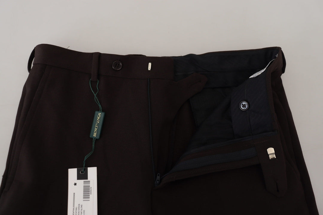 Men’s Bencivenga Brown Straight Fit Formal Men Pants