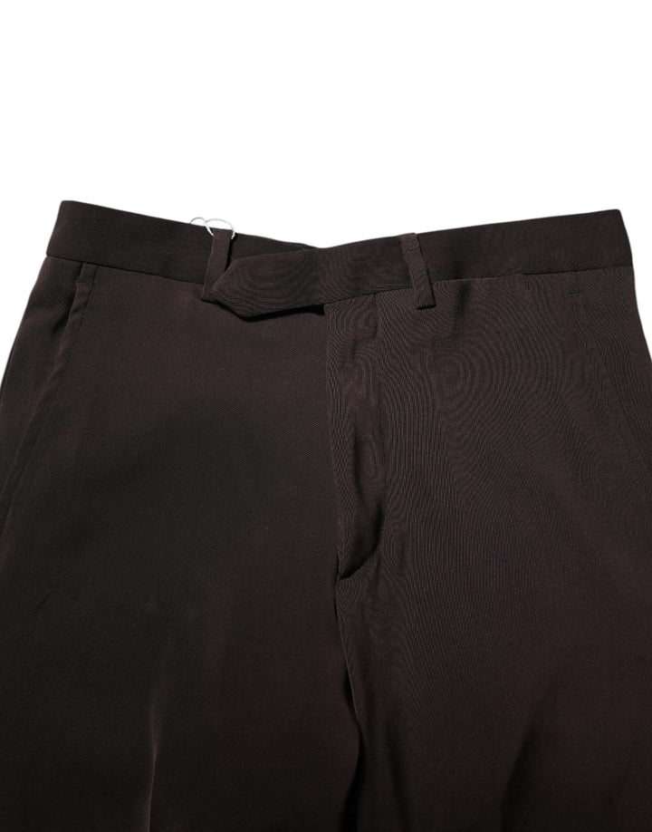 Men’s Bencivenga Dark Brown Mid Waist Dress Formal Pants