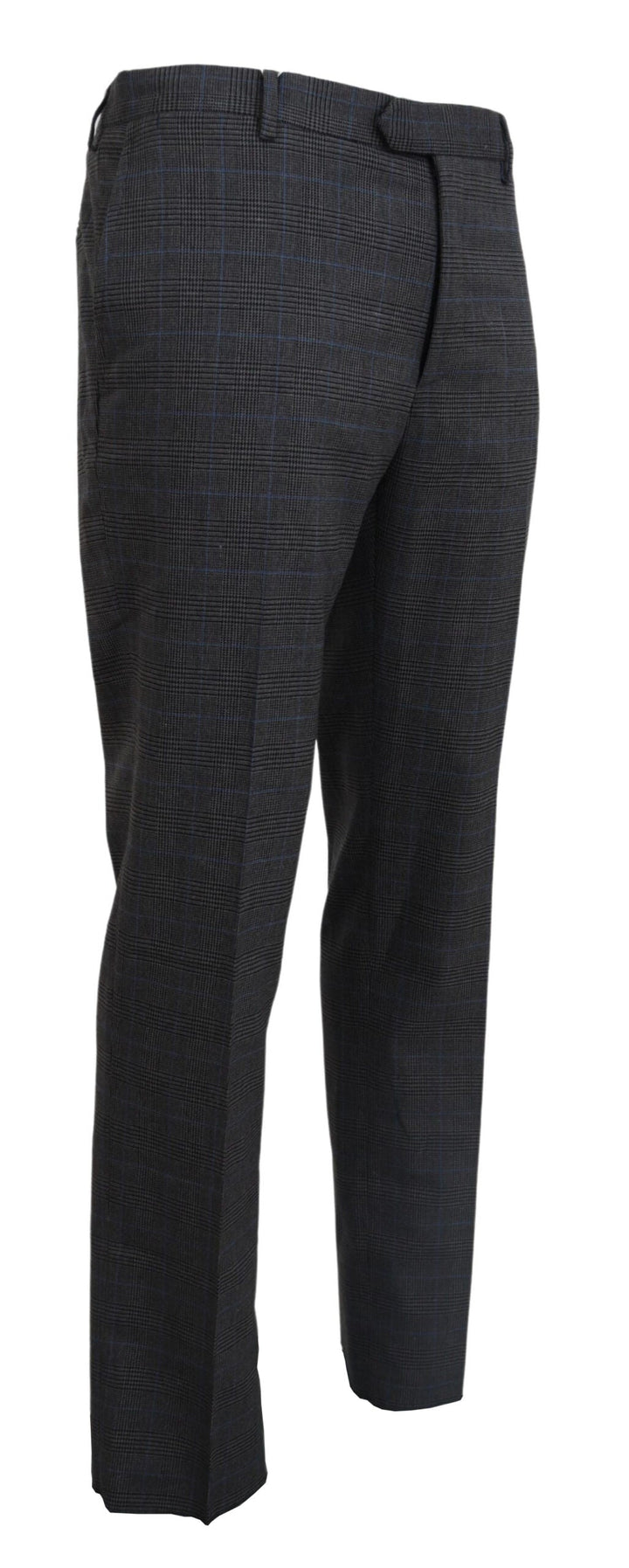 Men’s Bencivenga Gray Checkered Wool Dress Formal Pants