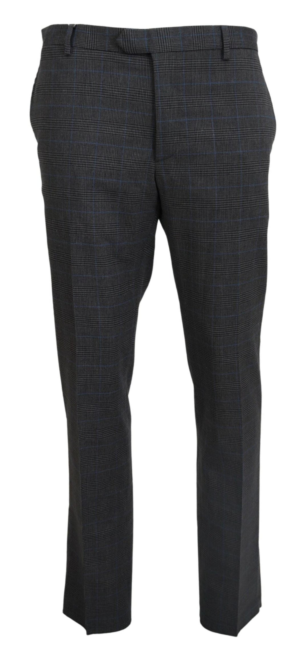 Men’s Bencivenga Gray Checkered Wool Dress Formal Pants