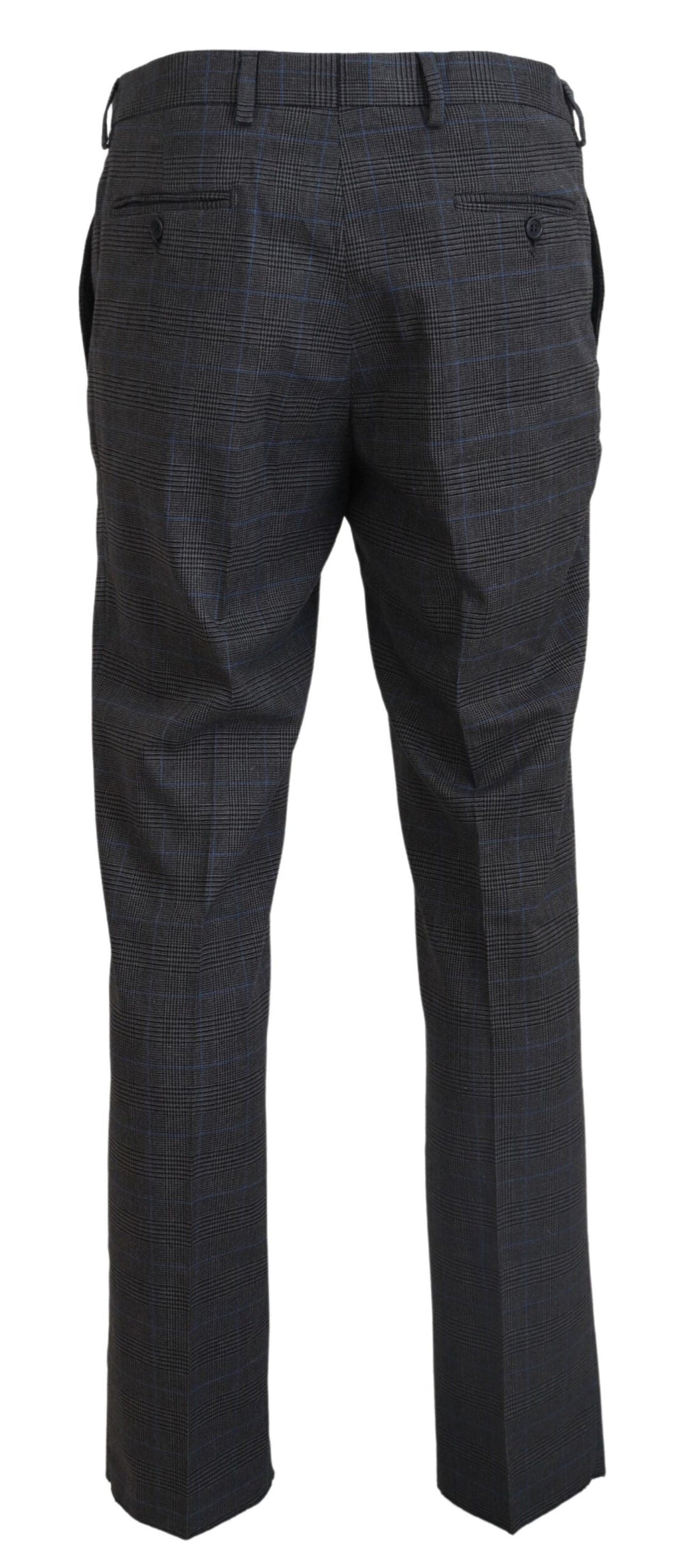Men’s Bencivenga Gray Checkered Wool Dress Formal Pants