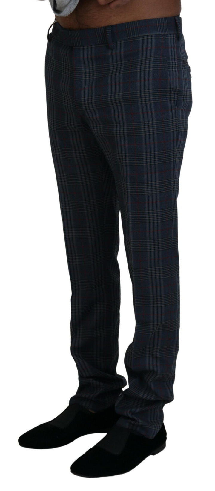 Men’s Bencivenga Gray Pure Wool Men Checkered Pants