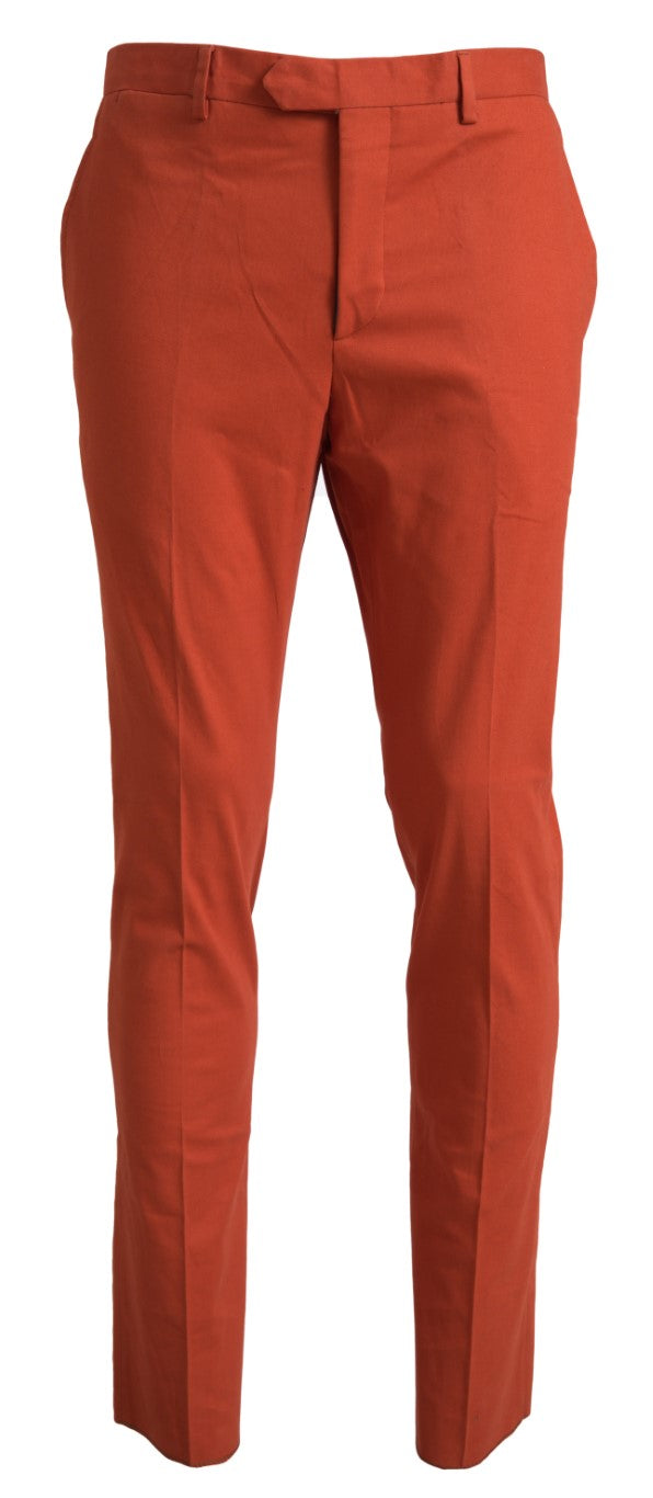 Men’s Bencivenga Orange Straight Fit Men Formal Trousers Pants
