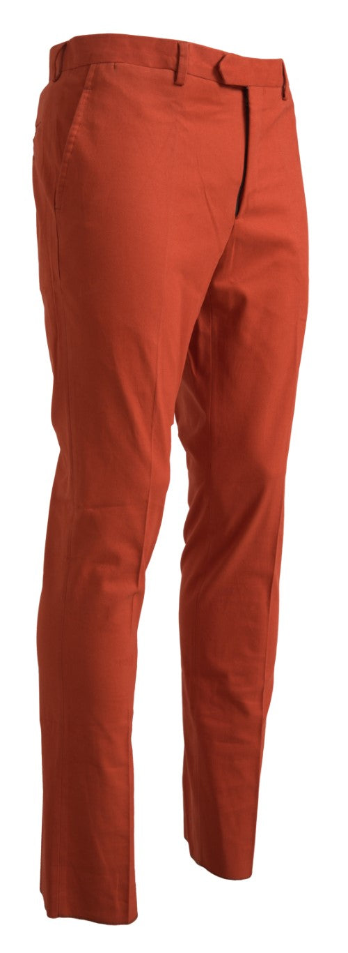 Men’s Bencivenga Orange Straight Fit Men Formal Trousers Pants