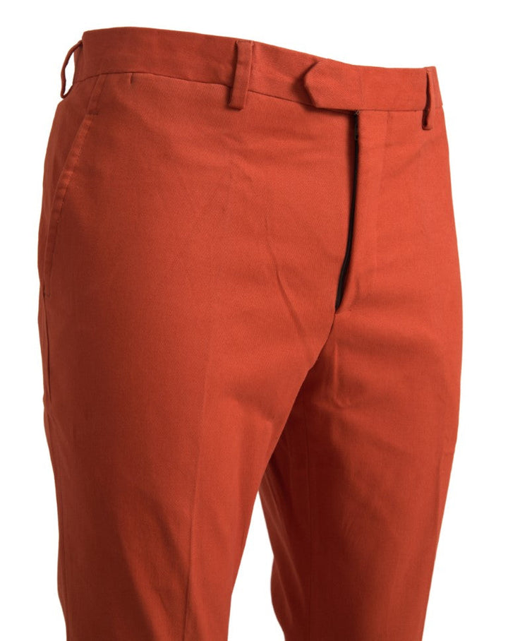 Men’s Bencivenga Orange Straight Fit Men Formal Trousers Pants