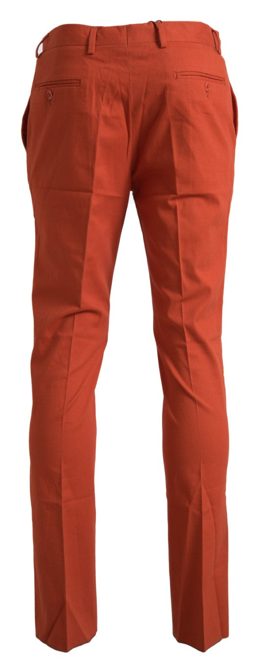 Men’s Bencivenga Orange Straight Fit Men Formal Trousers Pants