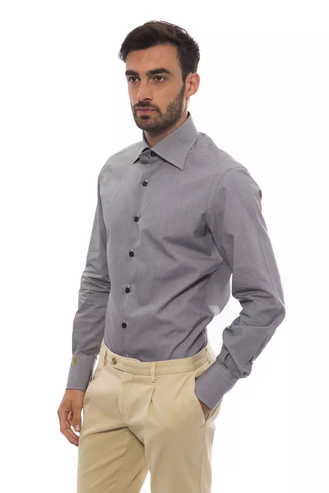 Men’s Billionaire Italian Couture Black Cotton Men Shirt