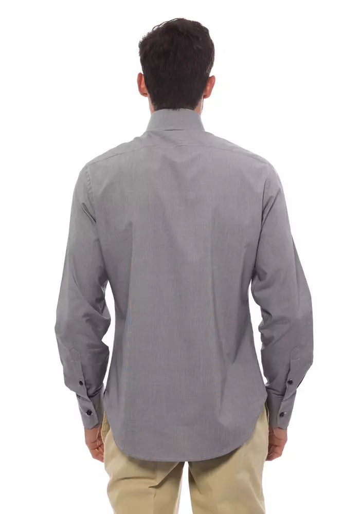 Men’s Billionaire Italian Couture Black Cotton Men Shirt