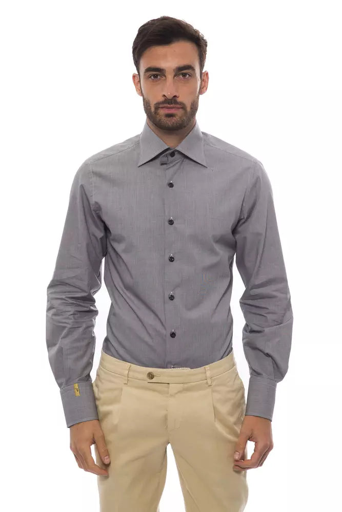Men’s Billionaire Italian Couture Black Cotton Men Shirt