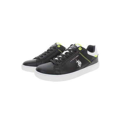 Men’s Black Polyester Sneakers with Stylish Contrasting Details U.S. POLO ASSN.