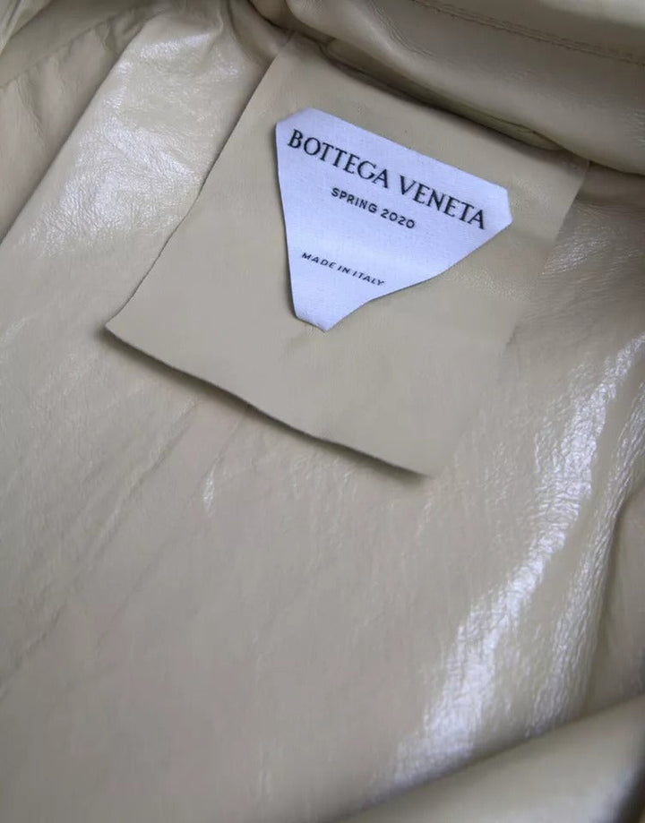 Men’s Bottega Veneta Beige Lambskin Leather Trench Coat Jacket