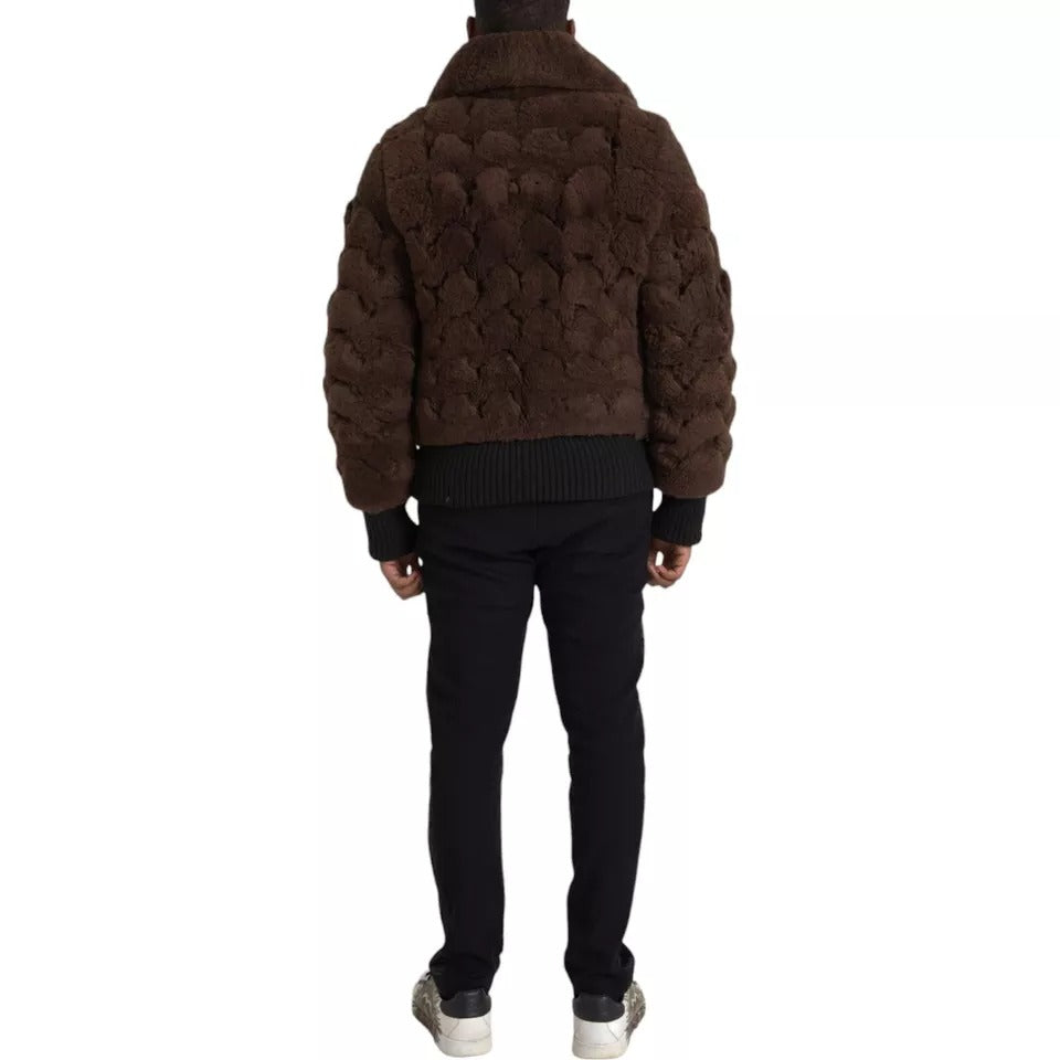 Men’s Bottega Veneta Brown Fur Lamb Shearling Coat Jacket