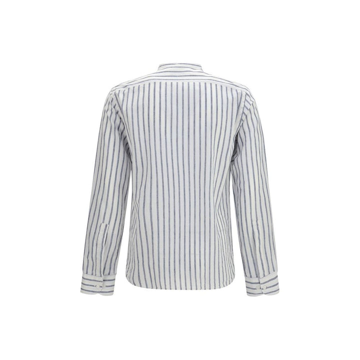 Brooksfield Blue Cotton Pattern Shirt