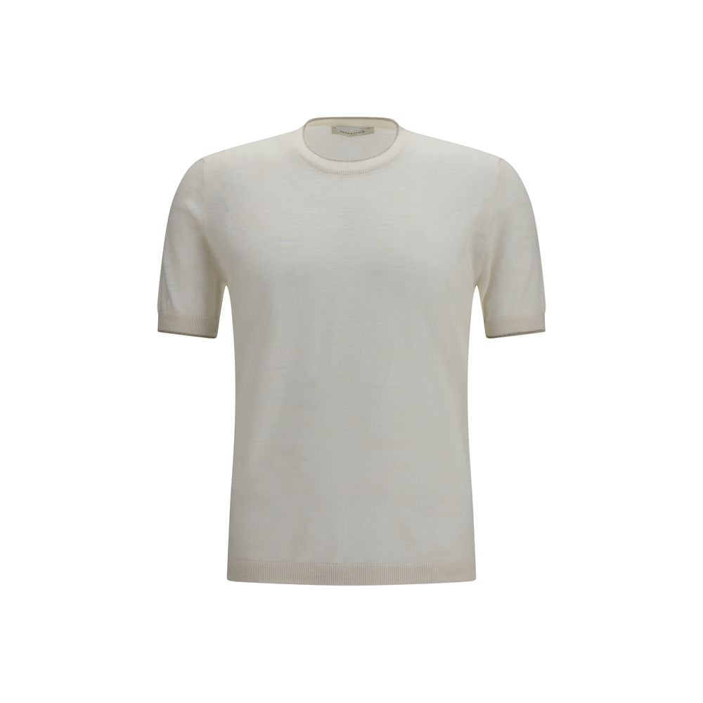 Brooksfield White Linen Shortsleeve Shirt