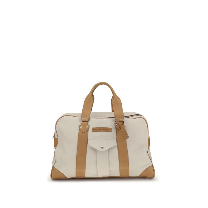Men’s Brunello Cucinelli Beige Calf Leather Bos Taurus Luggage and Travel
