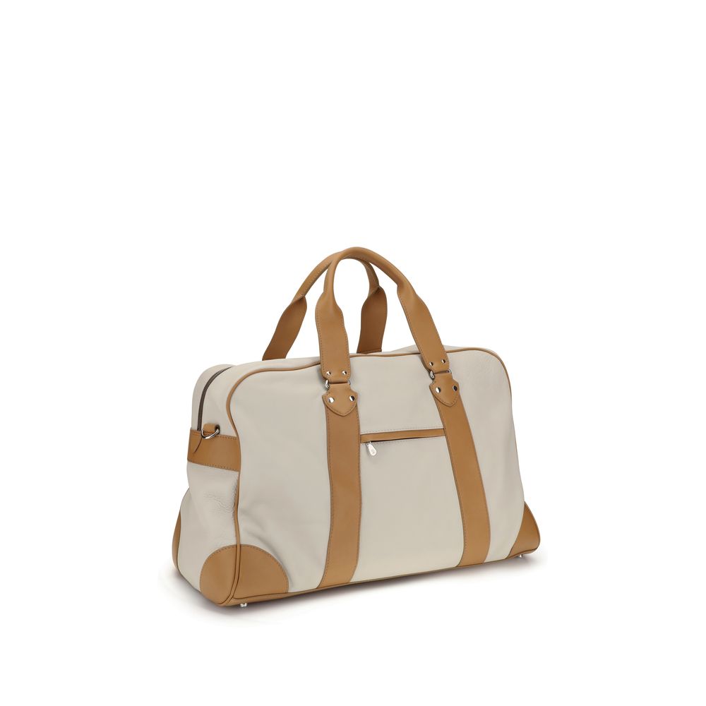 Men’s Brunello Cucinelli Beige Calf Leather Bos Taurus Luggage and Travel