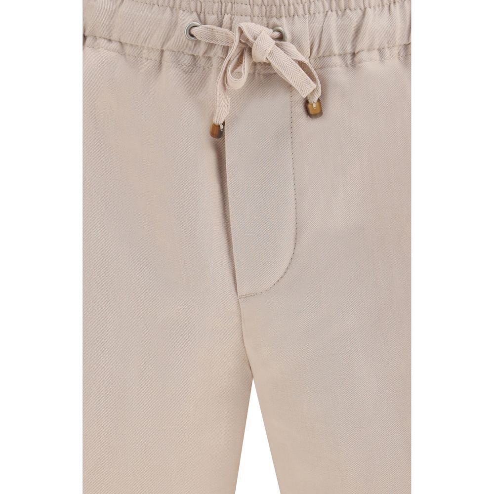 Men’s Brunello Cucinelli Beige Linen Bermuda Shorts
